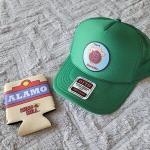 NEW - King of the Hill Trucker Hat & Alamo Drink Cozy